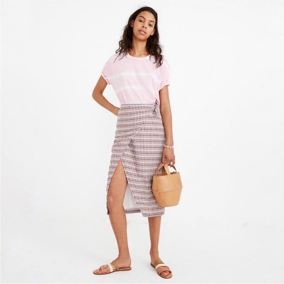 Madewell Dresses & Skirts - Madewell Sarong Midi Skirt in Rainbow Gingham, 8 NWT